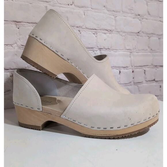 Sandgrens Brett Low Closed-Back Swedish Clogs EUR 39 Womens Size 8-8.5 Beige - Picture 1 of 14